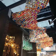 Lámparas de decoración de interiores linternas Color personalizado Candelera de arte de la moda de vidrio transparente
